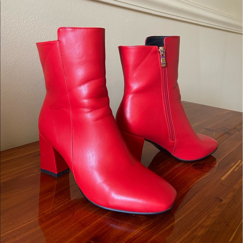 Red Ankle Boots